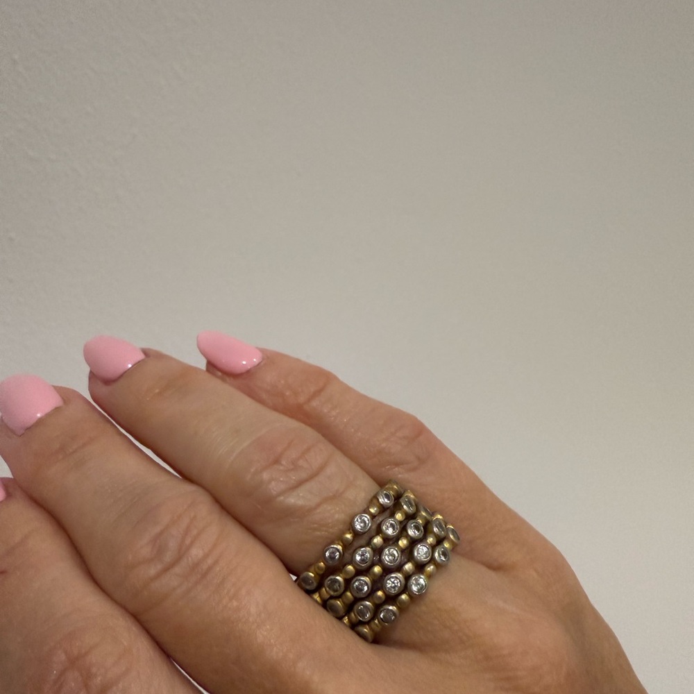Stacking  Rings with stones.